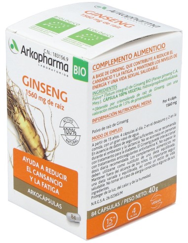 Arkocápsulas Ginseng 84Cáps.