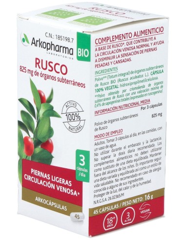 Arkocápsulas Rusco 45Cáps.