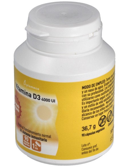 Plameca Vitamina D3 4000 Ui 90 Cápsulas