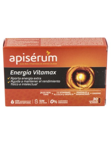 Apiserum Energia Vitamax 30 Caps Blandas