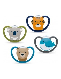 Pack Chupete Space 6-18 Silicona 6Ud Surtidas