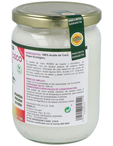 Robis Aceite De Coco Prensado En Frío 500Ml
