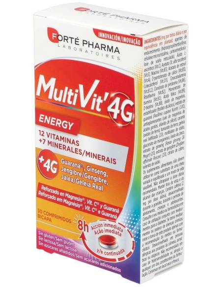 Multivit 4G Energy 30 Comprimidos Bicapa
