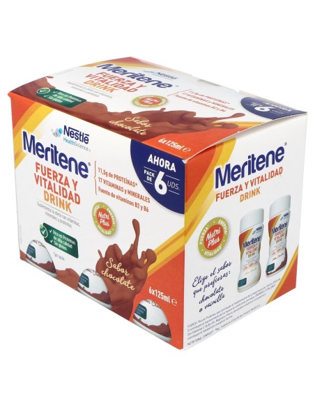 Meritene Fuerza Y Vitalidad Drink Pack Chocolate 6 U X 125 Ml