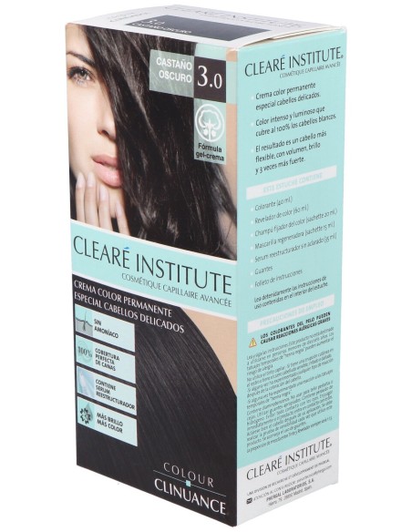 Cleare Institute Colour Clinuance Tinte Permanente 30 Castaño Oscuro 170Ml