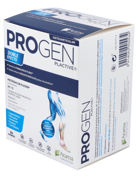 Pharmadiet Progen Plactive Plasma + Colágeno + Ácido Hialurónico 30 Sobres