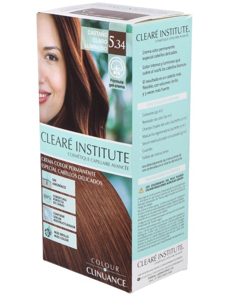 Cleare Institute Colour Clinuance Tinte Permanente 534 Castaño Claro 170Ml