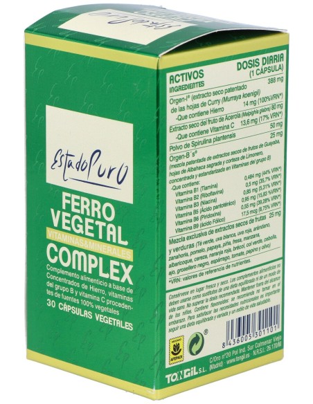 Ferro Vegetal Complex 30Cap. Estado Puro