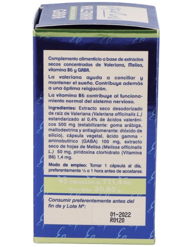 Valeriana Con Gaba 40Cap. Estado Puro