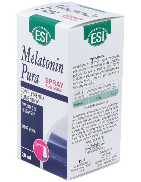 Melatonina Pura 1Mg. Spray 20Ml.