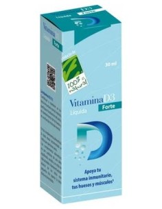 100% Natural Vitamina D3 Liquida Forte 30Ml