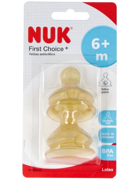 Nuk Tetina Látex Boca Ancha T2 Orificio M 2Uds