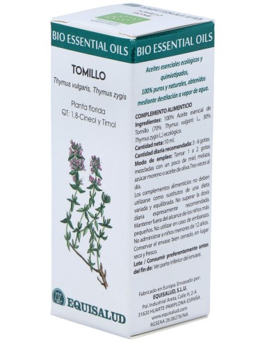 Bio Essential Oils Tomillo Aceite Esencial 10Ml.