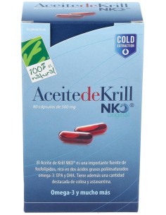 100% Natural Aceite De Krill Nko 80 Cápsulas De 500Mg