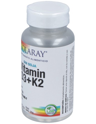 Vitamin D3 & K2 (Mk7) 60Cap.