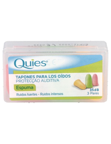 Tapones Espuma Colores Surtidos 6Ud. Quies