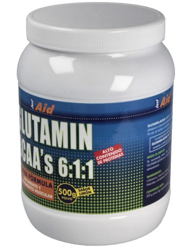 Glutamin + Bcaa Sabor Limon 500Gr.
