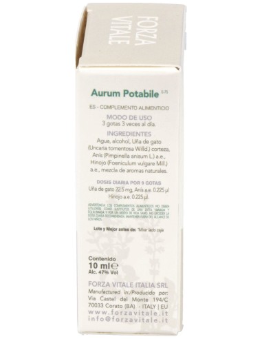 Aurum Potable (Oro) Metal Espagirico 10Ml.