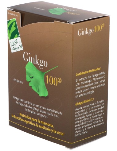 100% Natural Ginkgo 60Cáps