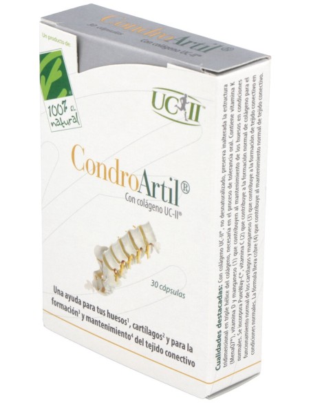 100% Natural Condroartil Con Colágeno Uc-Ii 30 Cápsulas