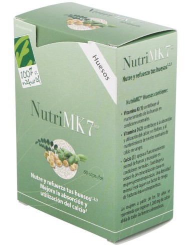 100% Natural Nutrimk7 Huesos 60 Cápsulas Gelatina