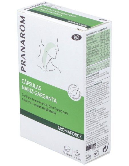 Pranarôm Aromaforce C Psulas Nariz-Garganta Bio 30 C Ps
