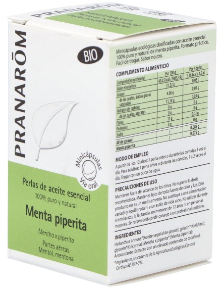 Menta Piperita Aceite Esencial En Perlas 60Perlas