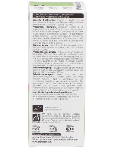 Arbol Del Te Hoja Aceite Esencial Bio 30Ml.