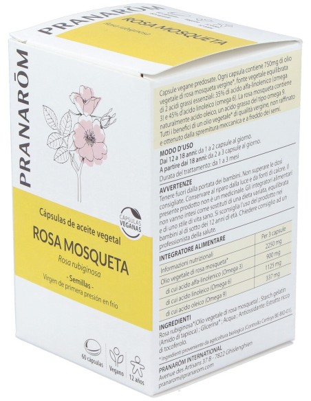 'Pranarôm Rose Musquée Capsules D''Huile Végétale 60Caps'