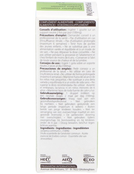 Pranarôm Aceite Esencial De Enebro Común 5Ml