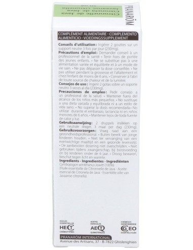 Pranarôm Aceite Esencial De Citronela De Java 10Ml