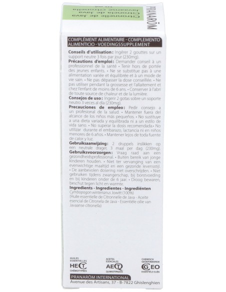 Pranarôm Aceite Esencial De Citronela De Java 10Ml
