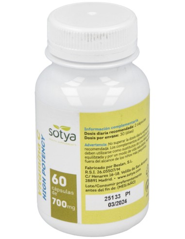 Sotya Vitamina C High Potency 700Mg 60Caps
