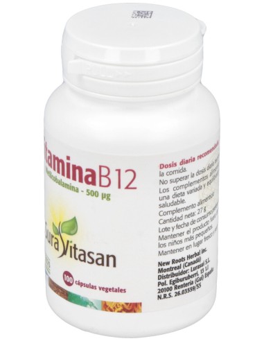 Vitamina B12 (Metilcobalamina) 500Mcg. 100Cap.