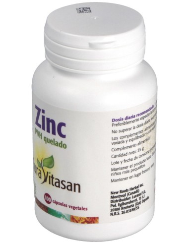 Zinc Pvh Quelado 25Mg. 100Comp.