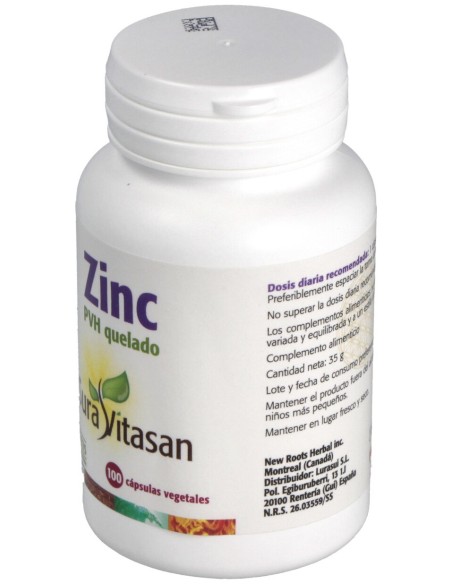 Zinc Pvh Quelado 25Mg. 100Comp.