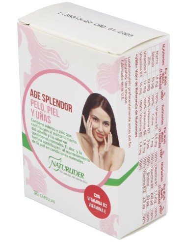 Naturlíder Age Splendor Pelo_ Piel Y Uñas 30Cáps