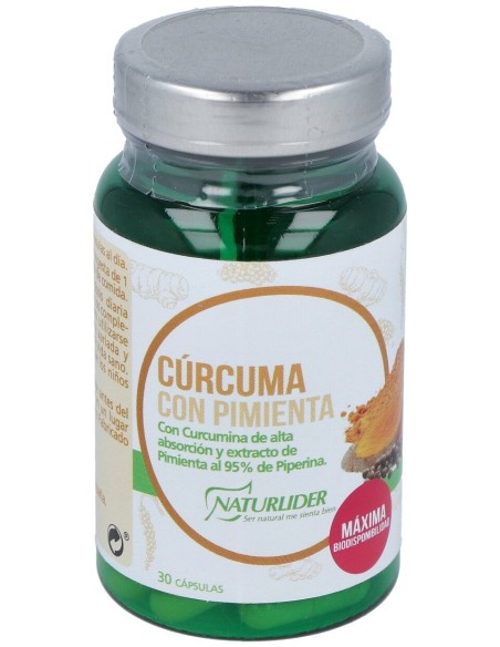 Curcuma Con Pimienta Naturlíder 30 Cápsulas Vegetales