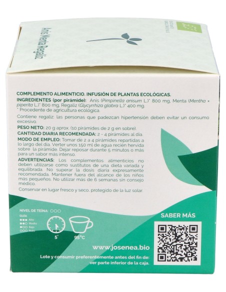 Anis-Menta-Regaliz 10Piramides Ensobradas Bio
