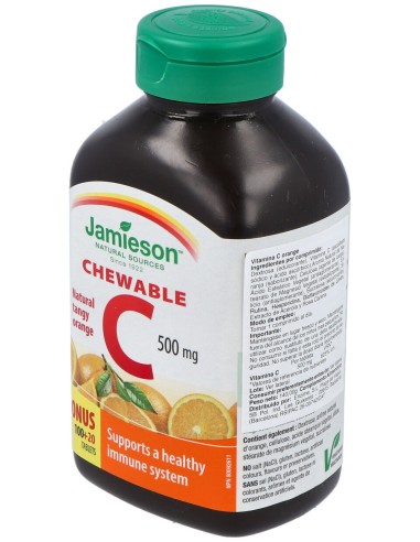 Vitamina C 500Mg. Sabor Naranja 100Comp.Mastic.
