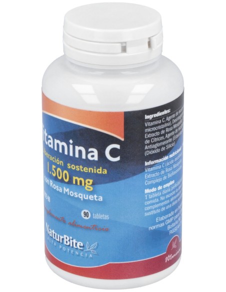 Vitamina C 1500Mg. Con Rosa Mosqueta Lib.S 90Comp.