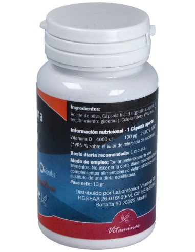 Naturbite Vitamina D3 4000 Ui 60Caps