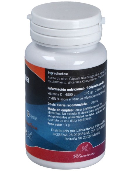 Naturbite Vitamina D3 4000 Ui 60Caps
