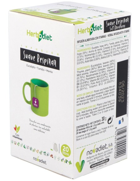 Herbodiet Inf. Suave Respirar 20Filtros