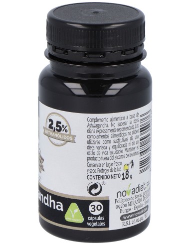 Novadiet Ashwagandha 30 Cápsulas Vegetales