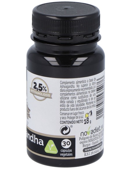 Novadiet Ashwagandha 30 Cápsulas Vegetales