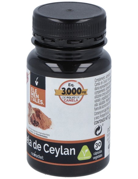Novadiet Canela De Ceylan 30 Cápsulas Vegetales