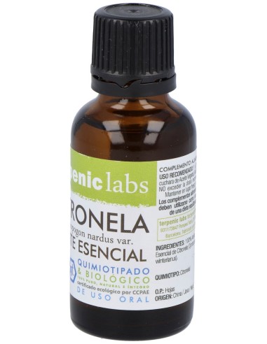 Citronela Aceite Esencial Bio 30Ml.