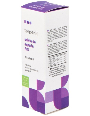 Salvia España Aceite Esencial Alimentario Bio 10Ml