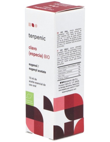 Clavo Especia Aceite Esencial Alimentario Bio 10Ml